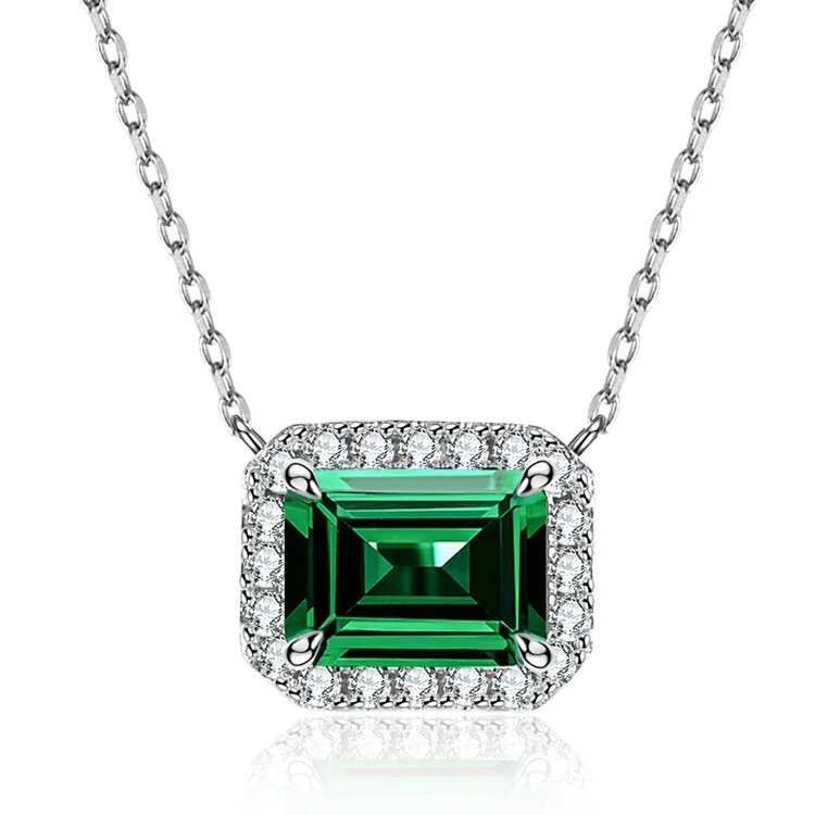 2024 New 3 Carat Emerald Earrings Necklace Set For Women Noble Luxury High Carbon Full Diamond Mother's Day Gift Wedding Banquet