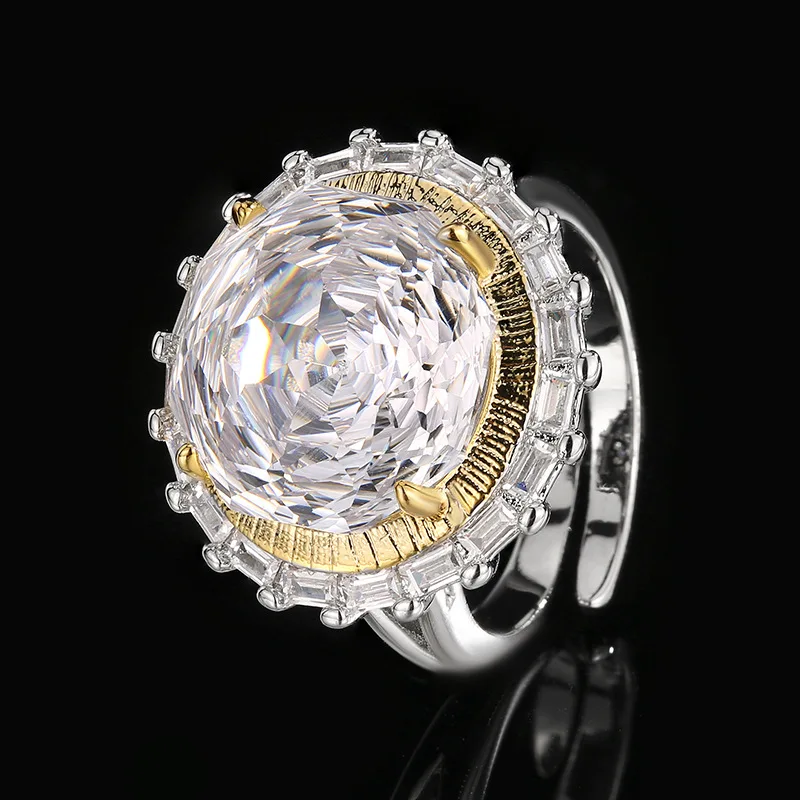 Millennium Cut 14-10mm High Quality Zircon White Diamond White Gold Plated Round Jewelry Set Party Gift Fashion