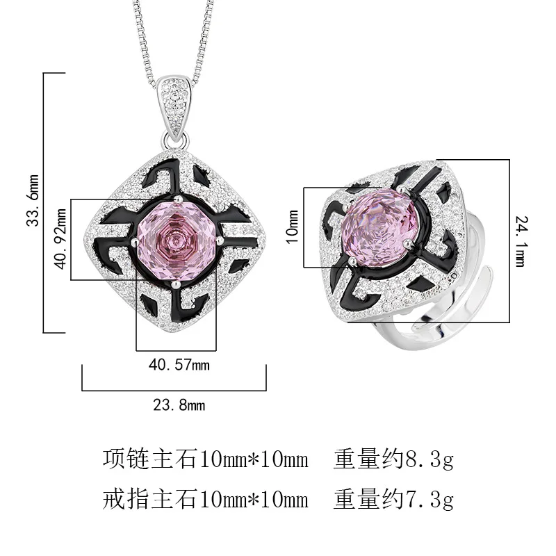 Rose Cut 10mm High Quality Zircon Round White Gold Plated Elegant Jewelry Set Bridal Wedding Trendy