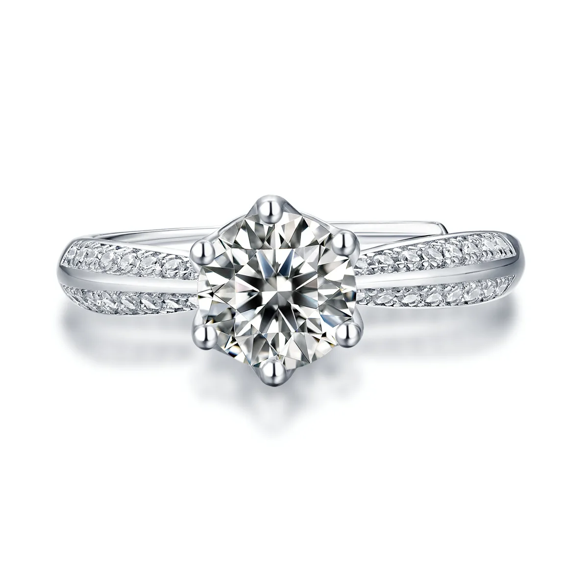5ct D Color Classic Six Claw Moissanite Real 925 Sterling Silver Resizable Rings For Women Popular Luxury Designer Jewelry