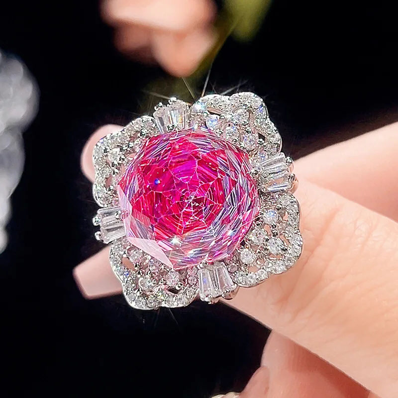 Millennium Cut 16-10mm High Quality Zircon Dragon Fruit White Gold Plated Elegant Jewelry Set Party Trendy