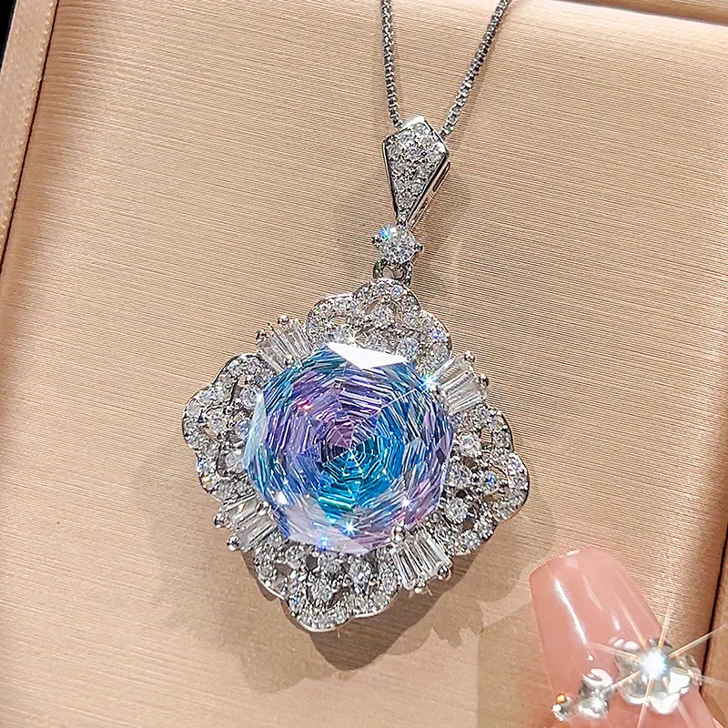 Millennium Cut 16-10mm High Quality Zircon Gradient White Gold Plated Elegant Jewelry Set Bridal Trendy