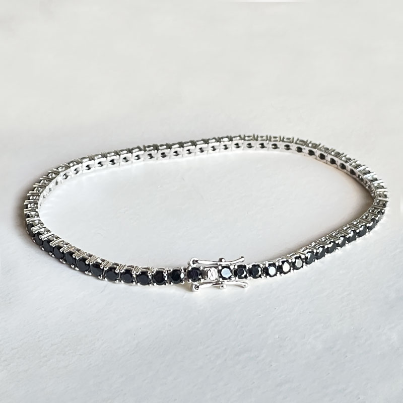 S925 Silver 3mm Tennis Bracelet Full Diamond Zircon Women's High Carbon Diamond Supports Customized Size Zircon Color