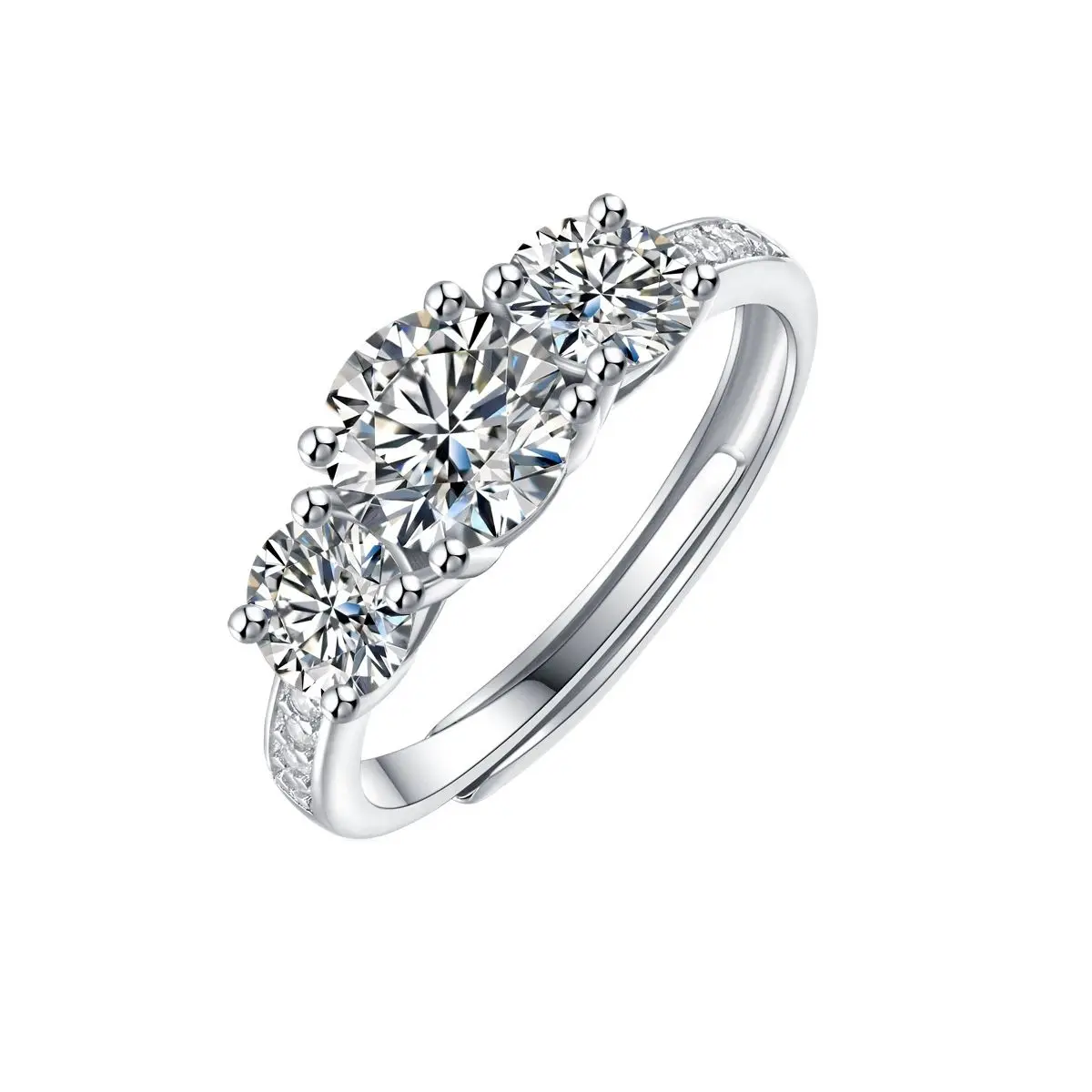 Elegant Four Claw 1ct Moissanite S925 Sterling Silver Ring For Women Popular Luxury Designer Jewelry Engagement Wedding
