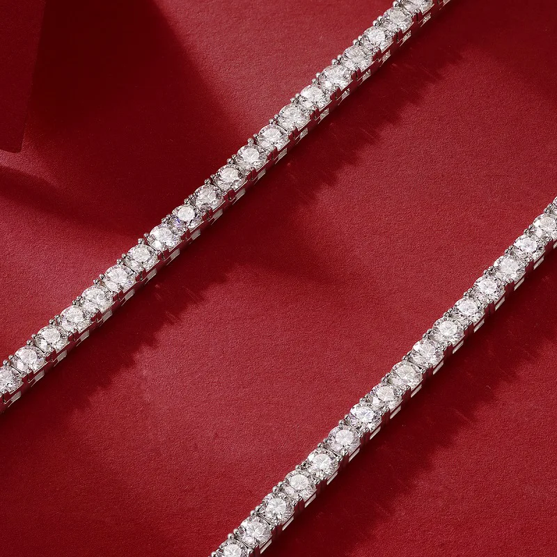 15.5ct DColor Moissanite 925 Sterling Silver Necklace For Women Men Tennis Chain Luxury Designer Jewelry Wedding Engagement Gift