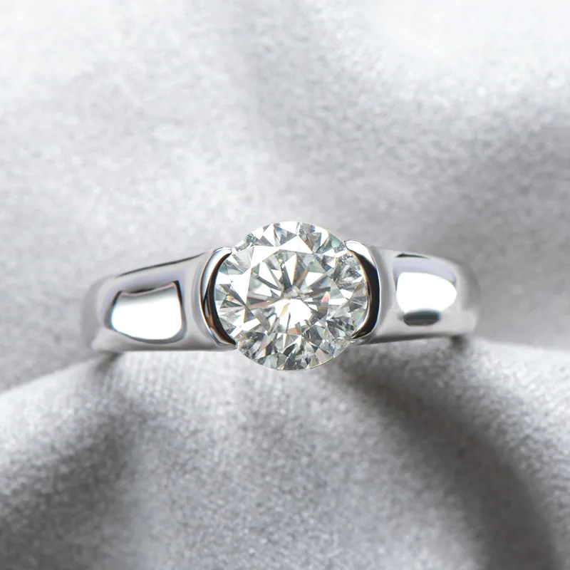 Classic 925 Sterling Silver Genuine Moissanite Couple Promise Rings For Women Men Popular Engagement Wedding Jewelry Lover