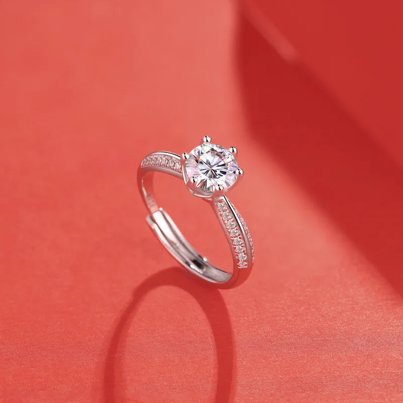 5ct D Color Classic Six Claw Moissanite Real 925 Sterling Silver Resizable Rings For Women Popular Luxury Designer Jewelry