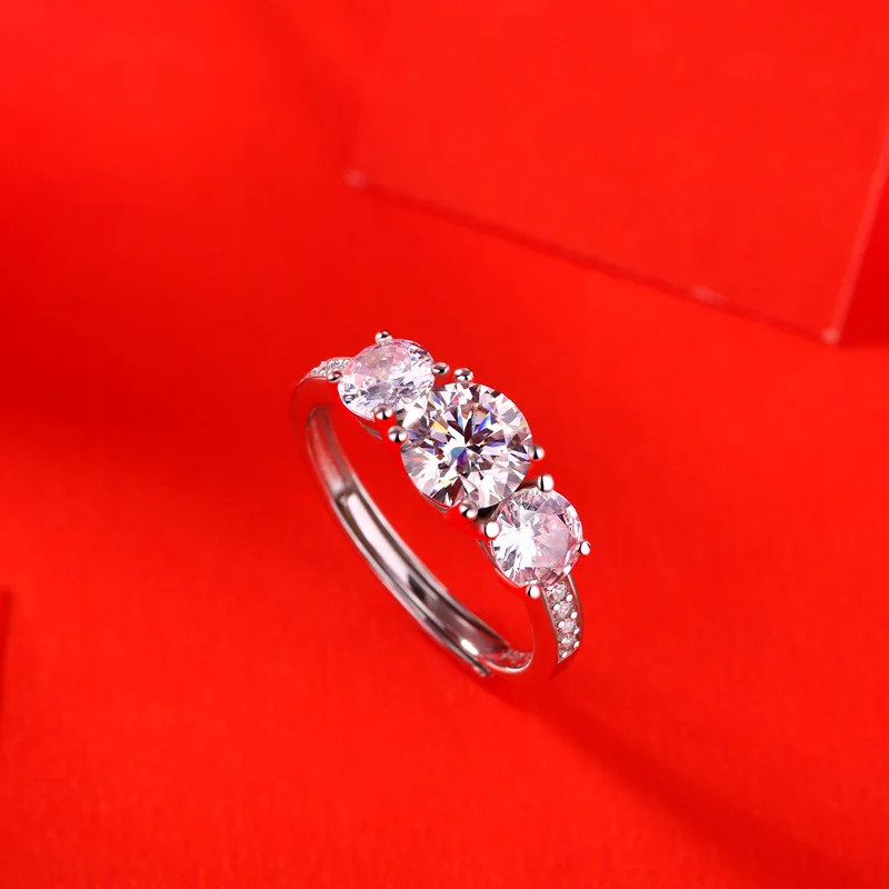 Elegant Four Claw 1ct Moissanite S925 Sterling Silver Ring For Women Popular Luxury Designer Jewelry Engagement Wedding