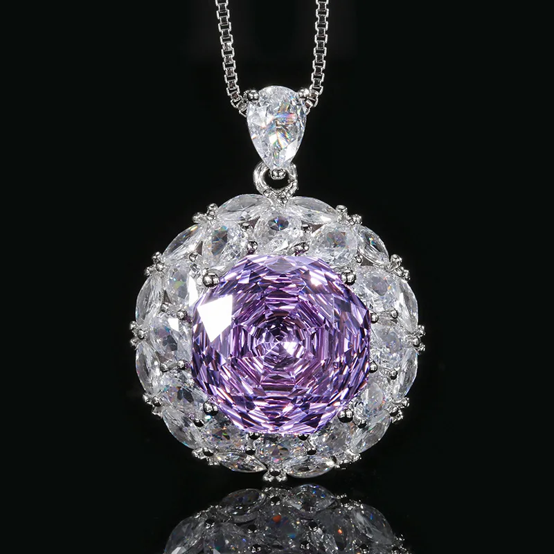 Millennium Cut 12mm High Quality Zircon Dried Rose White Gold Plated Round Jewelry Set Casual Fashion Trendy