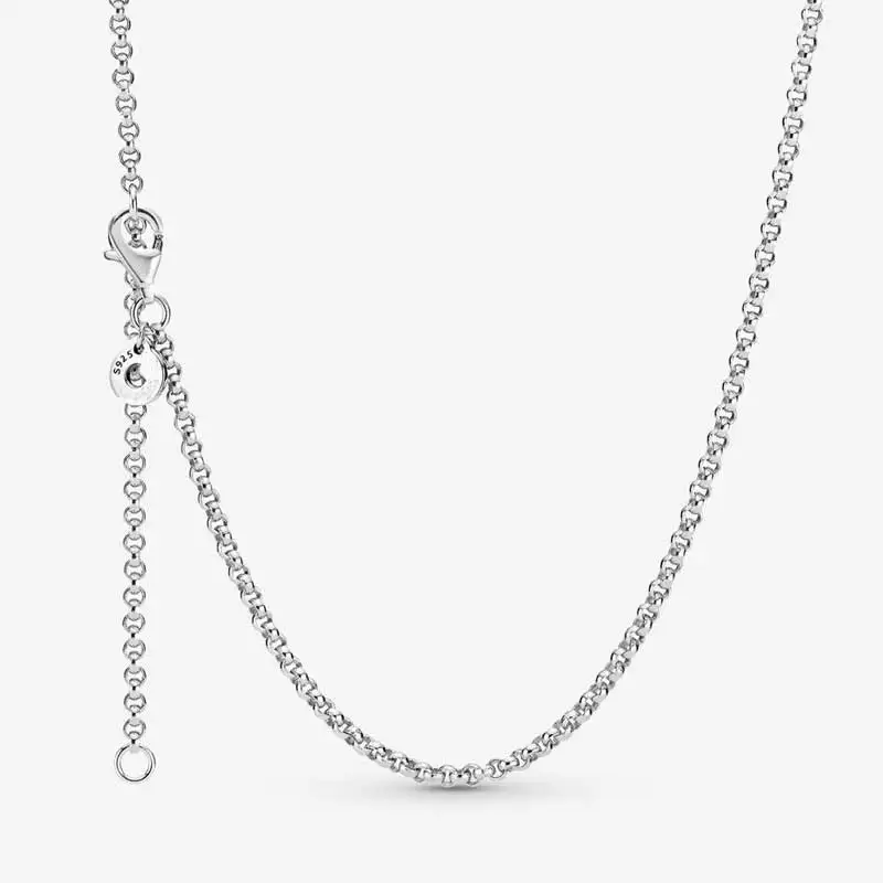 925 Sterling Silver Luxury Classic Rolo Cable Link Chain Necklace For Women Men Original DIY Beads Jewelry Making Free Shipping