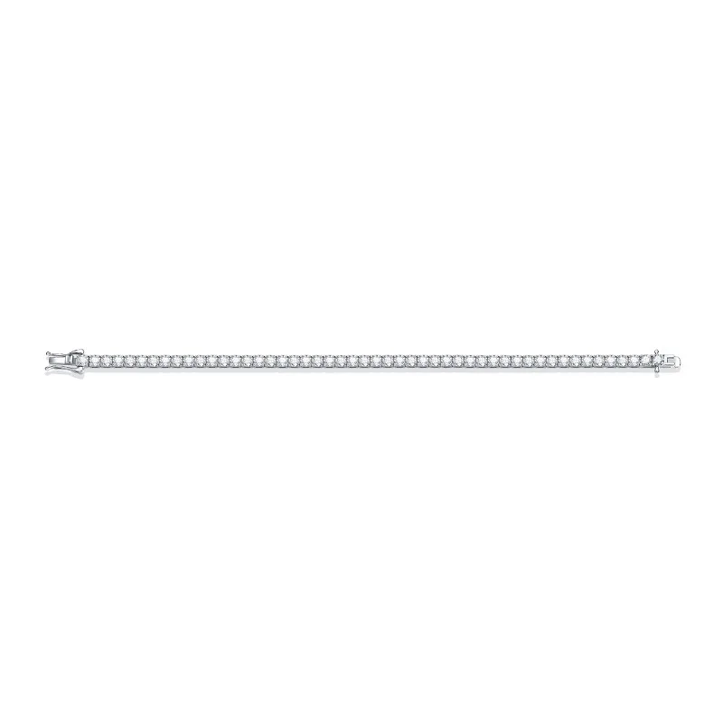 HQD Round Cut Brilliant 0.1ct 3mm Moissanite Tennis Bracelet 925 Sterling Silver Jewelry For Women Wedding Chain On Hand Female