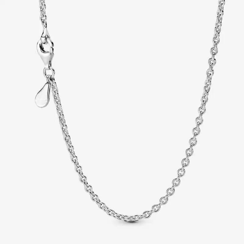 925 Sterling Silver Luxury Classic Rolo Cable Link Chain Necklace For Women Men Original DIY Beads Jewelry Making Free Shipping
