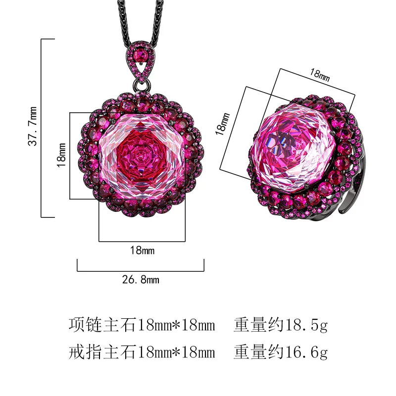 Rose Cut 18mm High Quality Zircon White Gold Plated Elegant Luxury Jewelry Set Best Seller Wedding