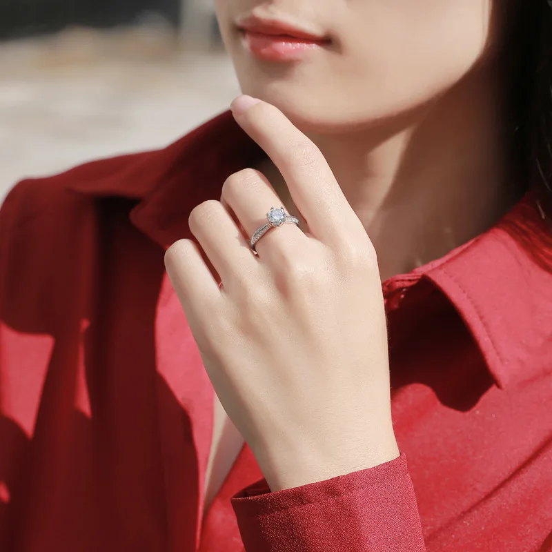 5ct D Color Classic Six Claw Moissanite Real 925 Sterling Silver Resizable Rings For Women Popular Luxury Designer Jewelry