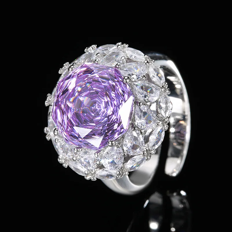 Millennium Cut 12mm High Quality Zircon Dried Rose White Gold Plated Round Jewelry Set Casual Fashion Trendy