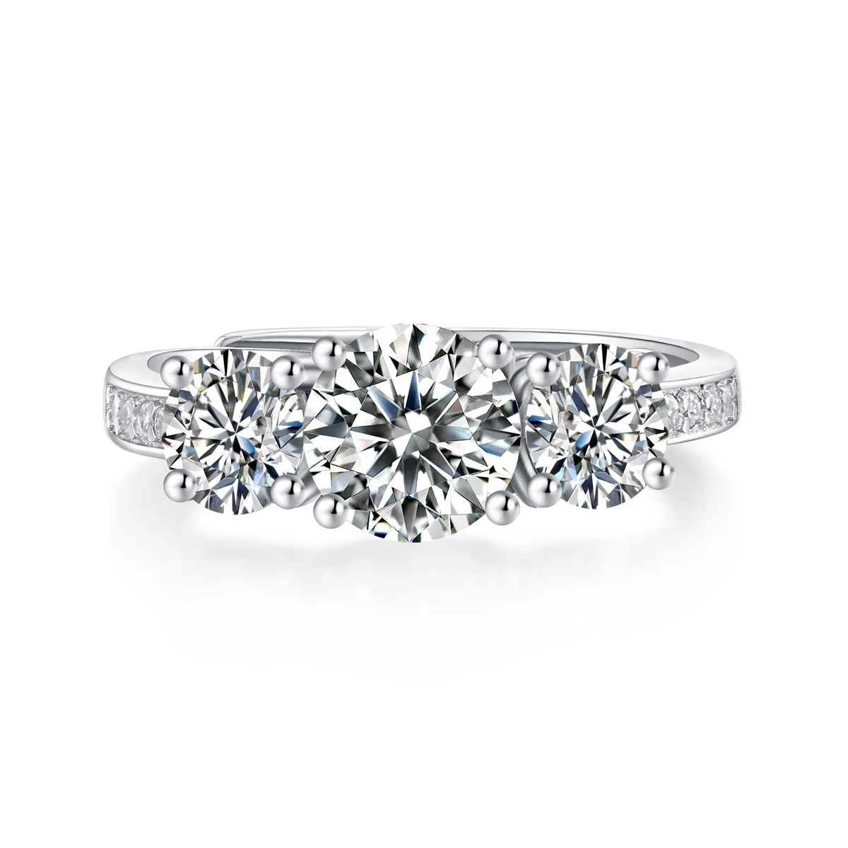 Elegant Four Claw 1ct Moissanite S925 Sterling Silver Ring For Women Popular Luxury Designer Jewelry Engagement Wedding