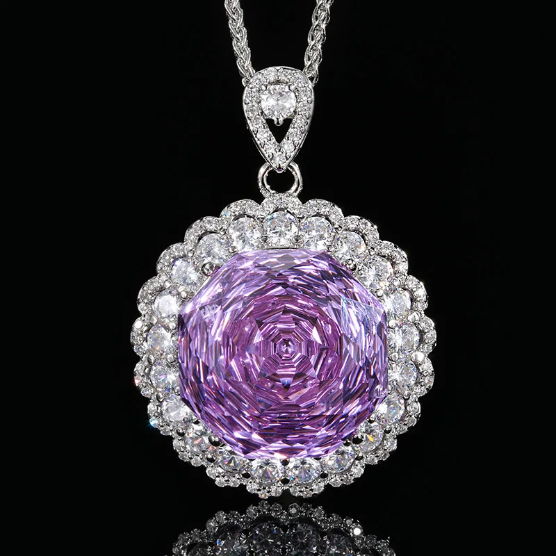 Rose Cut 18mm High Quality Zircon White Gold Plated Copper Alloy Luxury Jewelry Set Wedding Anniversary Gift Fashion Trendy