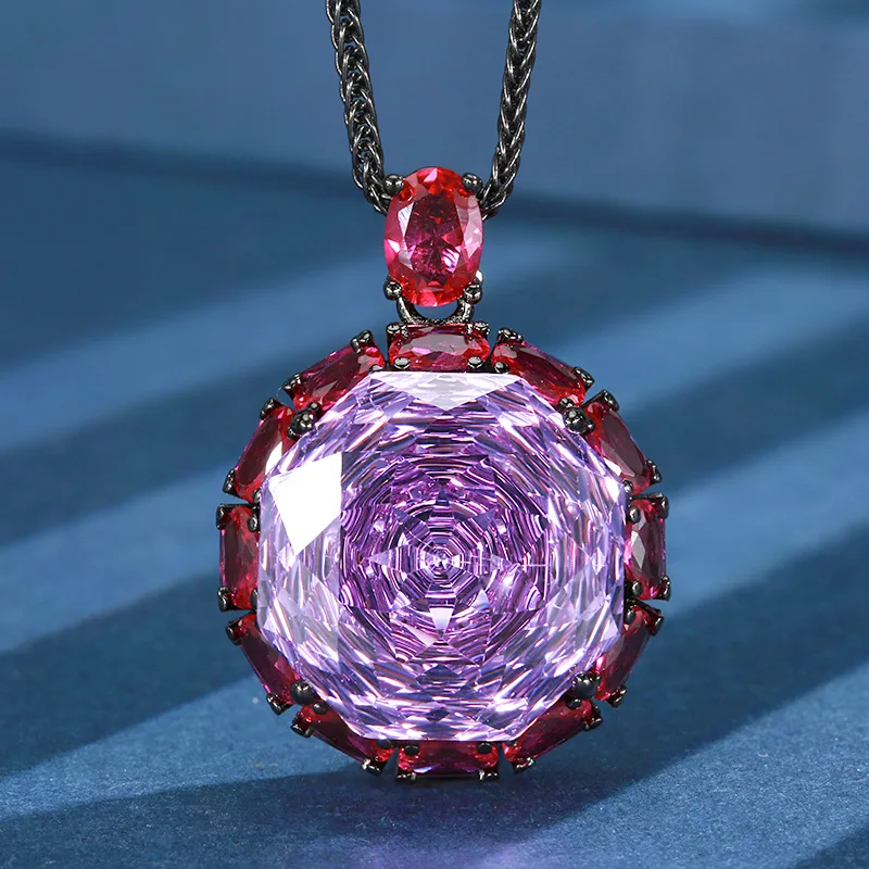 Rose Cut 18-16mm High Quality Zircon Round White Gold Plated Luxury Jewelry Set Wedding Party Fashion