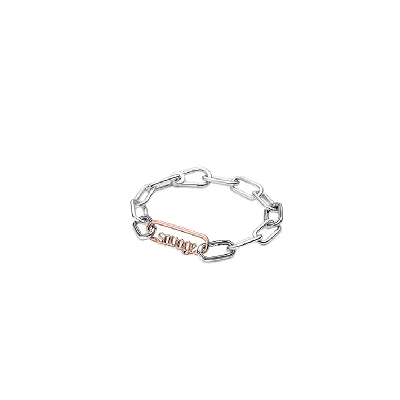 New In 925 Sterling Silver ME Link Chain Luxury Bracelet For Women Original Charms Beads Jewelry Making Free Shipping Wholesale