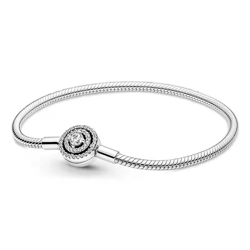 Moments Halo Shell Castle Snake Chain Silver 925 Original Charms Bracelet Beads For Jewelry Making DIY Free Shipping 2023 New In