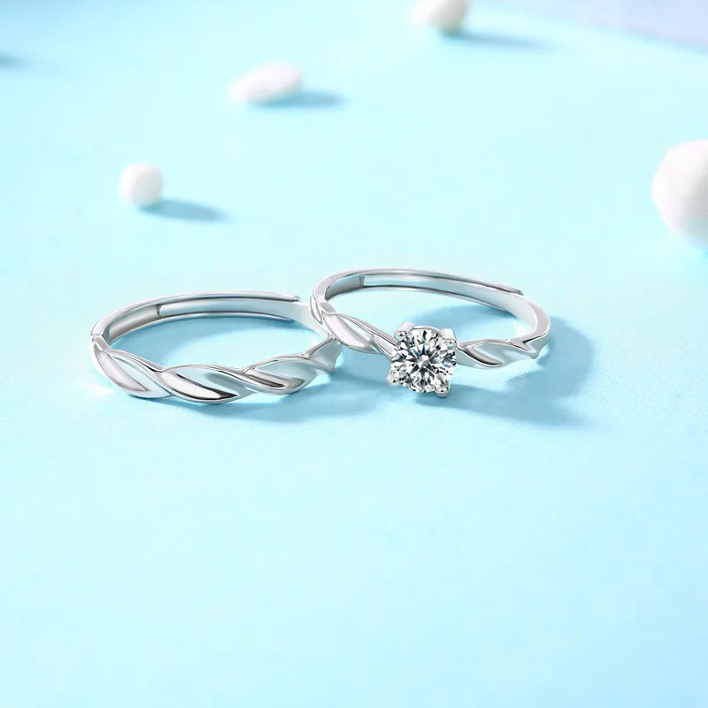 Classic Four Claw Moissanite Thorn Vine Couple Rings For Women Men S925 Sterling Silver Original Certified Engagement Wedding