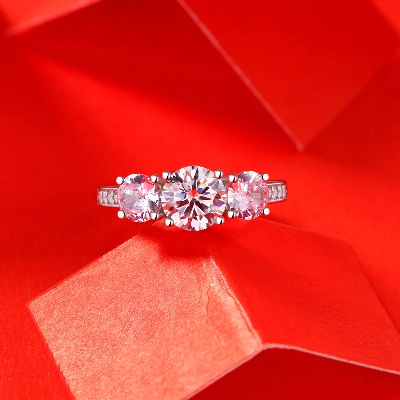 Elegant Four Claw 1ct Moissanite S925 Sterling Silver Ring For Women Popular Luxury Designer Jewelry Engagement Wedding
