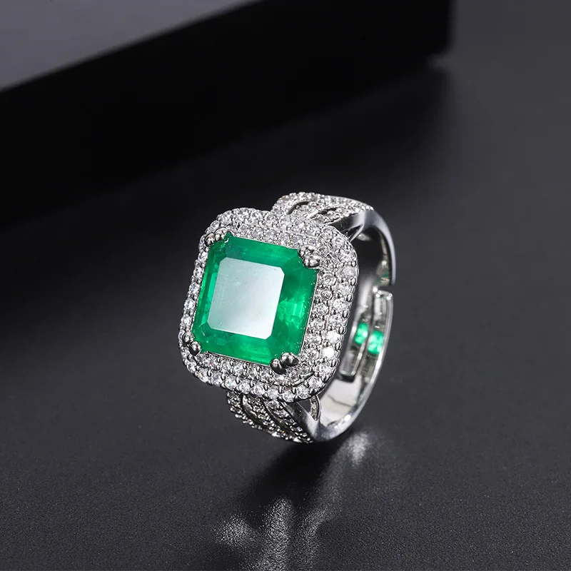Elegant 10*10mm Paraiba Tourmaline Luxury Jewelry Set For Women Pendant Necklace Earrings Ring Popular Anniversary Gift