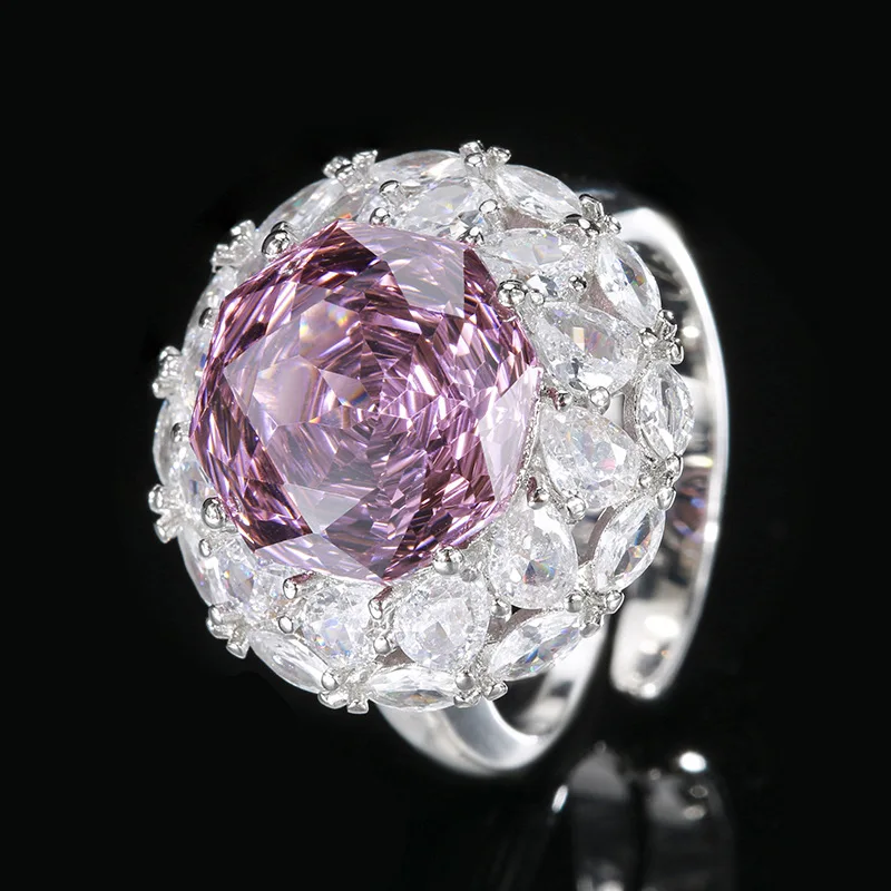 Millennium Cut 12mm High Quality Zircon Dried Rose White Gold Plated Round Jewelry Set Casual Fashion Trendy