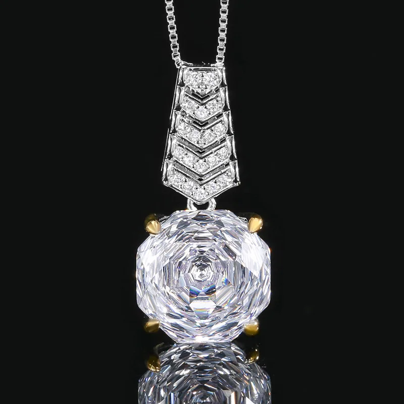 Rose Cut 14-12mm High Quality Zircon White Diamond White Gold Plated Jewelry Set Stackable Daily Trendy