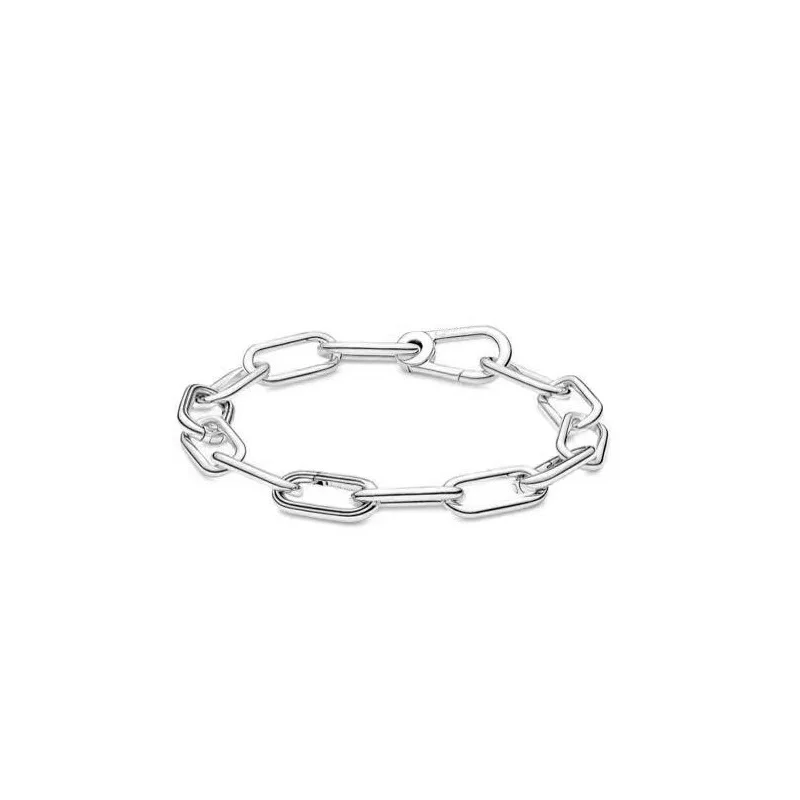 New In 925 Sterling Silver ME Link Chain Luxury Bracelet For Women Original Charms Beads Jewelry Making Free Shipping Wholesale