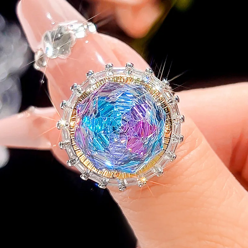 Millennium Cut 14-10mm High Quality Zircon Gradient White Gold Plated Round Jewelry Set Best Selling Trendy