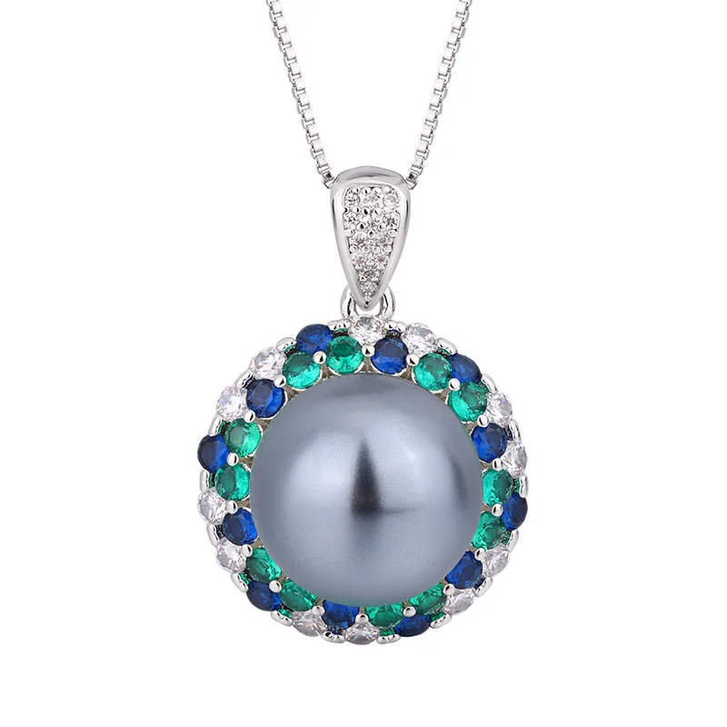 Pearl Necklace Jewelry Sets For Women Silver Needle Tahiti Earrings Set Emerald Zircon Rings Mothers Day Gift Set Luxury Charm