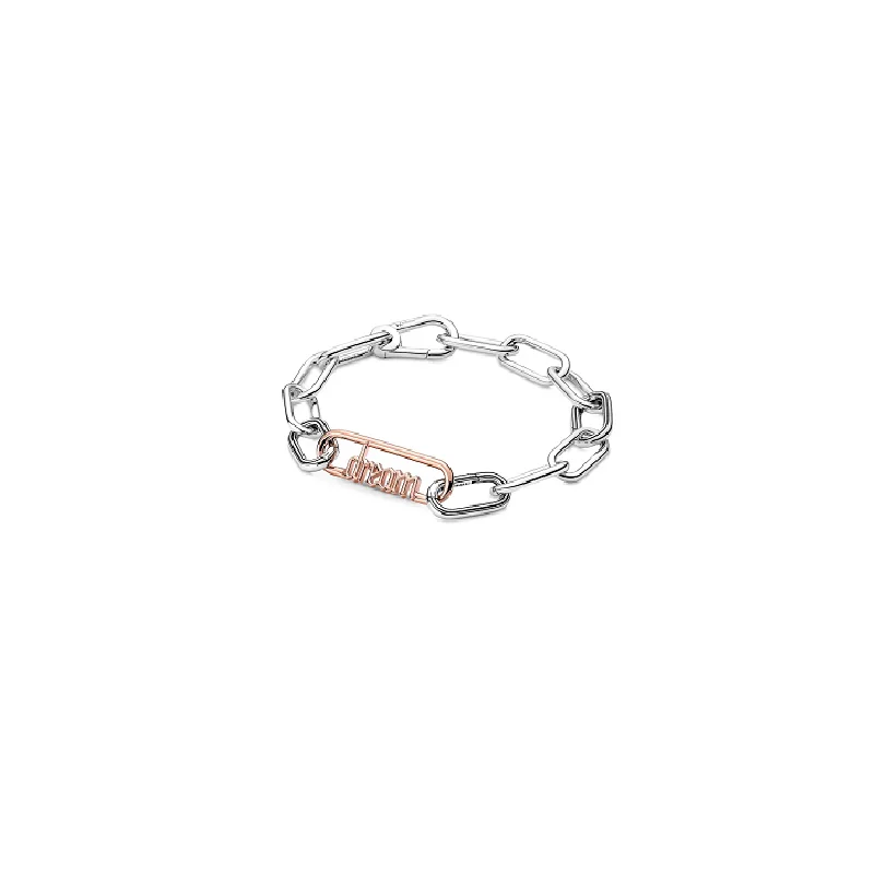 New In 925 Sterling Silver ME Link Chain Luxury Bracelet For Women Original Charms Beads Jewelry Making Free Shipping Wholesale