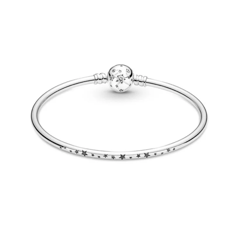 100% 925 Sterling Silver Women's Charm Bracelet Bangle Female Jewelry Making Constellation Beauty And The Beast Wholesale Gift