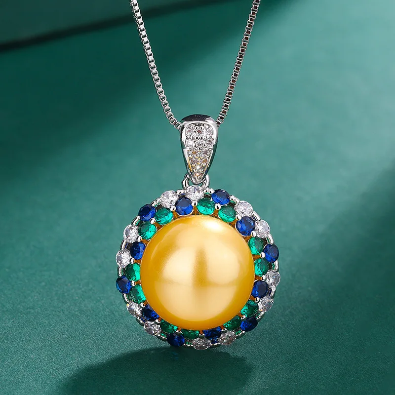 Pearl Necklace Jewelry Sets For Women Silver Needle Tahiti Earrings Set Emerald Zircon Rings Mothers Day Gift Set Luxury Charm