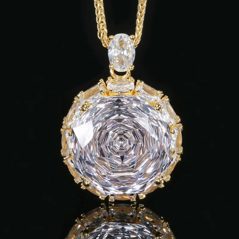 Rose Cut 18-16mm High Quality Zircon Gold Tone White Gold Plated Luxury Jewelry Set Daily Gift Trendy Elegant