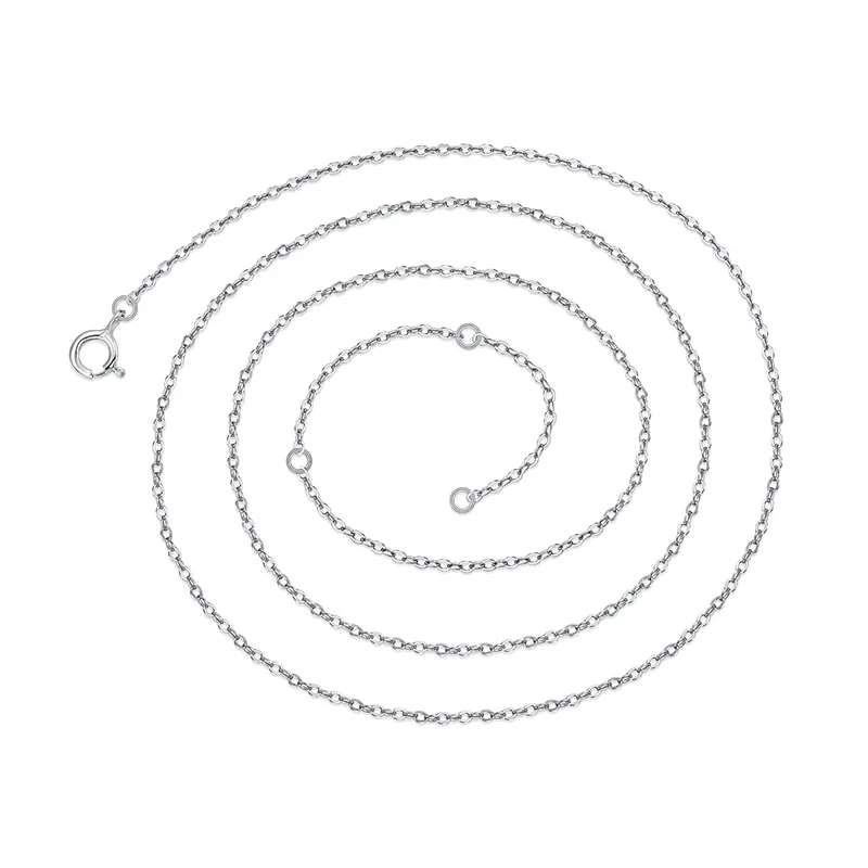Authentic 925 Sterling Silver 40-45CM Adjustable O-Chain Necklace For Women Men Choker DIY Fine Jewelry Wholesale