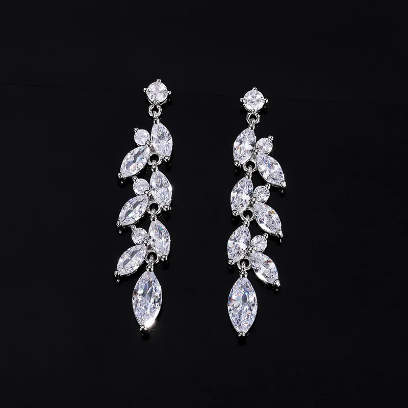 Luxury Zircon Jewelry Set Charms Necklace Earrings Pendant Sets Ladies For Women Wedding Accessories Banquet Valentine's Day