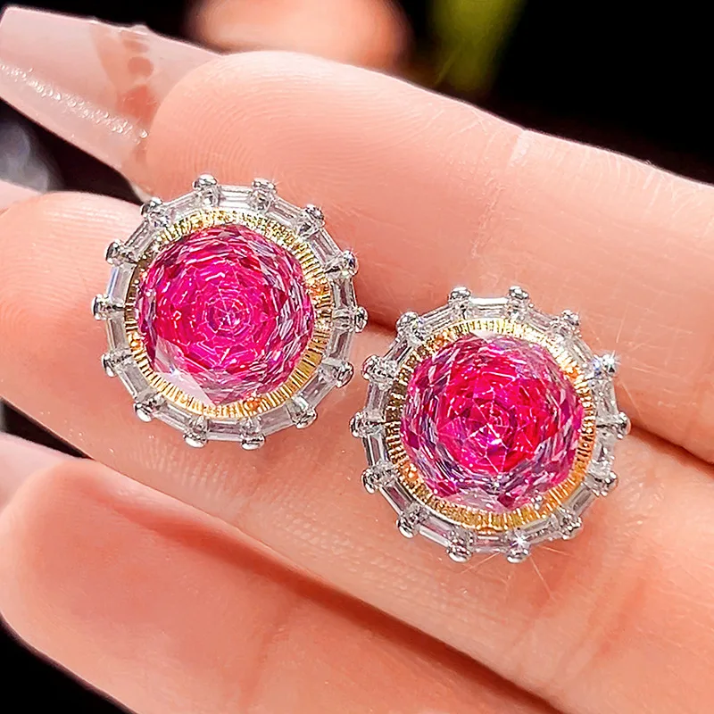 Millennium Cut 14-10mm High Quality Zircon Dragon Fruit White Gold Plated Round Jewelry Set Daily Trendy
