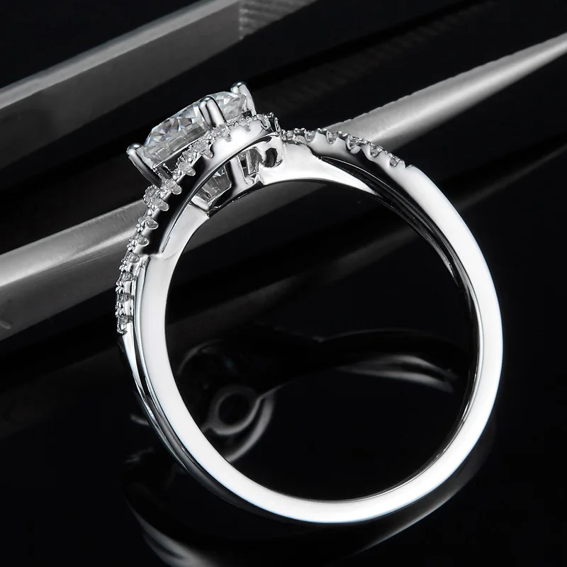 Elegant 1ct D Color Moissanite Twist Arm Ring For Women Luxury S925 Silver Jewelry Certified Engagement Wedding Girlfriend Wife