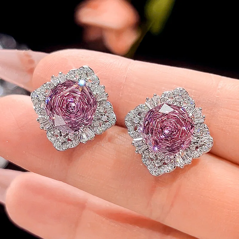 Millennium Cut 16-10mm High Quality Zircon Dried Rose White Gold Plated Jewelry Set Casual Gift Fashion