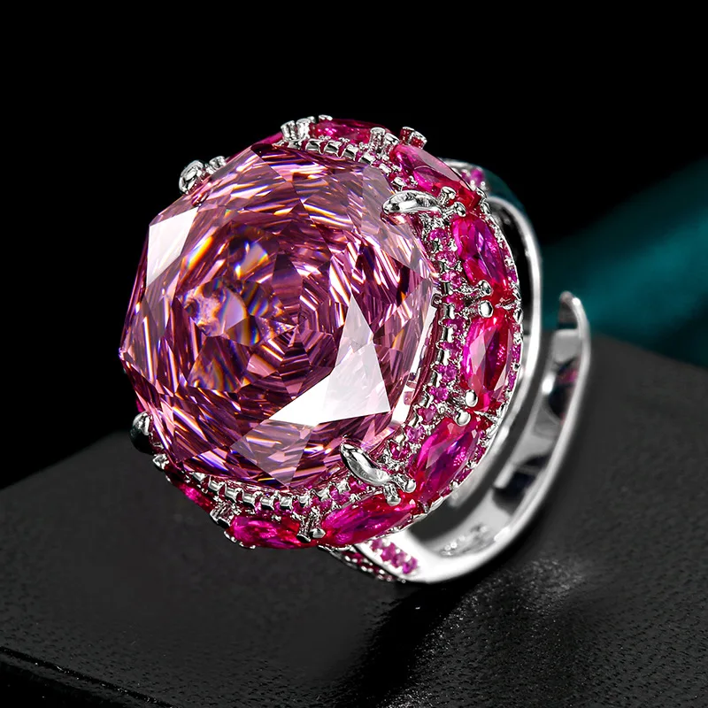 Rose Cut 18-16mm High Quality Zircon Dried Rose White Gold Plated Jewelry Set Best Seller Party Fashion