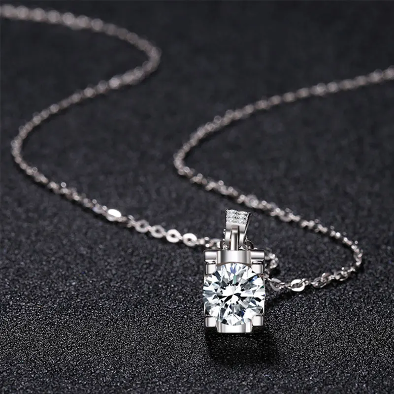 3ct Round Brilliant D Color Moissanite Pendant Original 925 Silver Women's Necklace With Certificate Engagement Wedding Gift