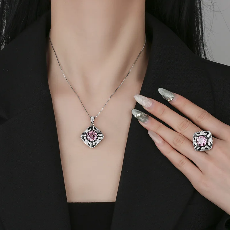 Rose Cut 10mm High Quality Zircon Round White Gold Plated Elegant Jewelry Set Bridal Wedding Trendy