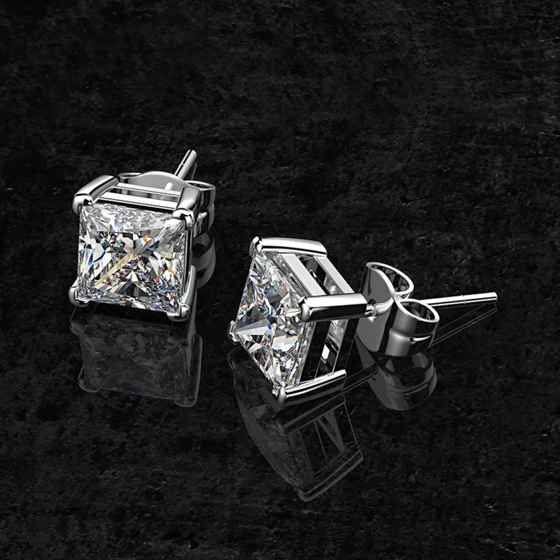 Classic White High Carbon Diamond Necklace Jewelry Set Silver 925 Stud Earrings Ring For Women Luxury Engagement Wedding Girl