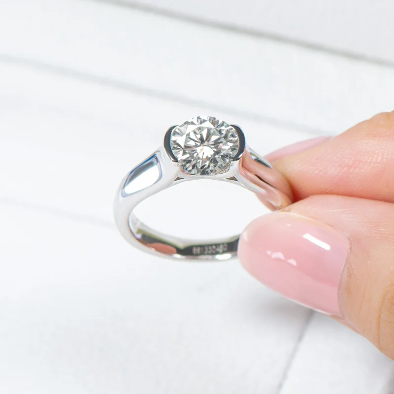 Classic 925 Sterling Silver Genuine Moissanite Couple Promise Rings For Women Men Popular Engagement Wedding Jewelry Lover