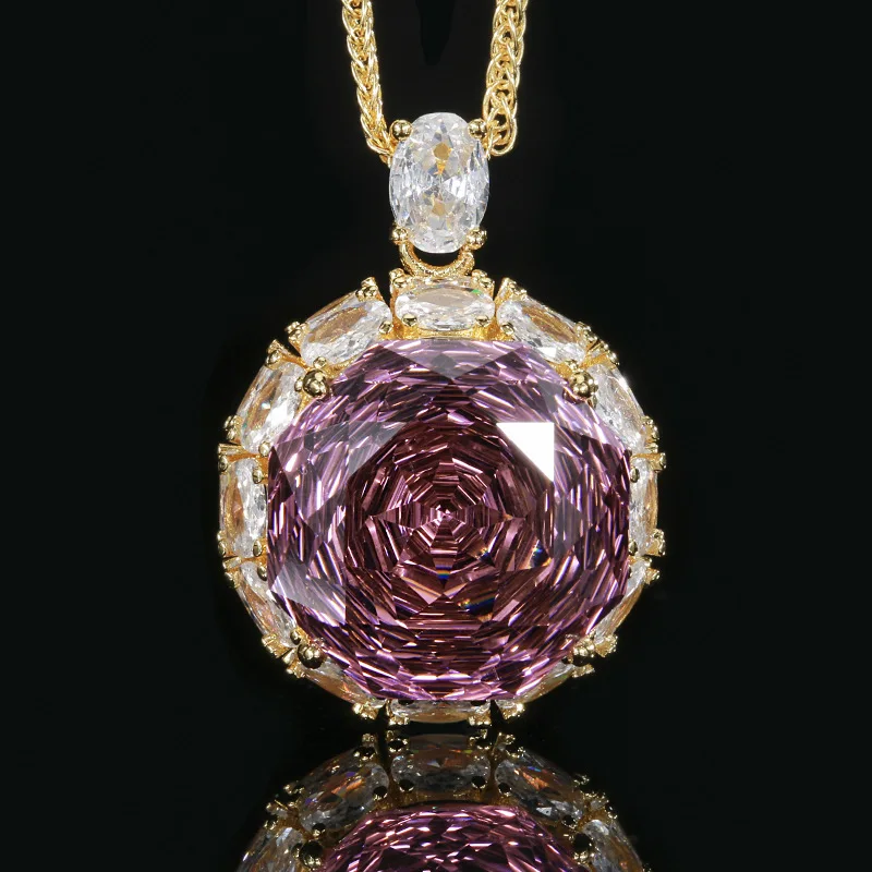 Rose Cut 18-16mm High Quality Zircon Gold Tone White Gold Plated Luxury Jewelry Set Daily Gift Trendy Elegant