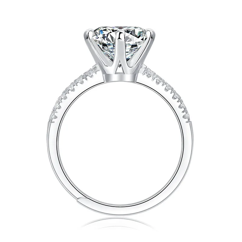 Elegant Six Claw 0.5ct 1ct 2ct 3ct D Color Moissanite Ring For Women S925 Sterling Silver Jewelry Real Certified Engagement Wedding Gift Lover