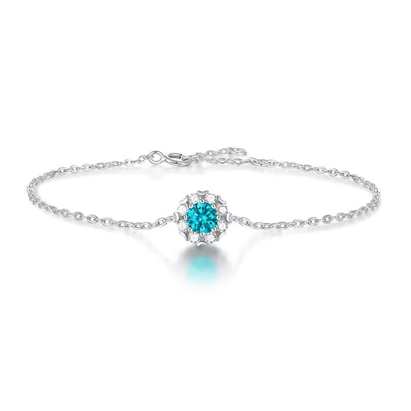 Graceful 0.5ct Snowflake Moissanite S925 Sterling Silver Bracelet For