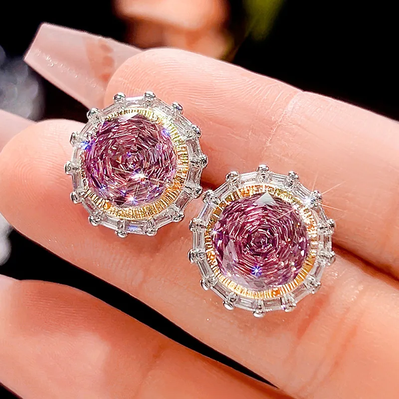 Millennium Cut 14-10mm High Quality Zircon Dried Rose White Gold Plated Round Jewelry Set Casual Gift Fashion